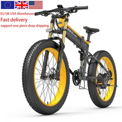 China LANKELEISI XT750PLUS 1000W 26 Inch Aluminum Alloy Electric Bicycle 48v 17.5ah Folding Fat Tire Bike 27 Speed Electric Mountain Bike for sale