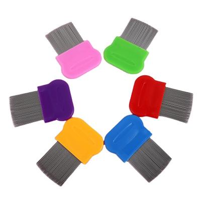 China Stocked Amazon Best Seller Metal Pin Cat Comb Dog Grooming Brush Stainless Steel Lice Comb for sale