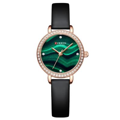 China Custom Genuine Curren 9083 Automatic Date Logo 3ATM Leather Strap Fashion Watch OEM Luxury Fashion Diamond-framed Women Quartz Watch for sale