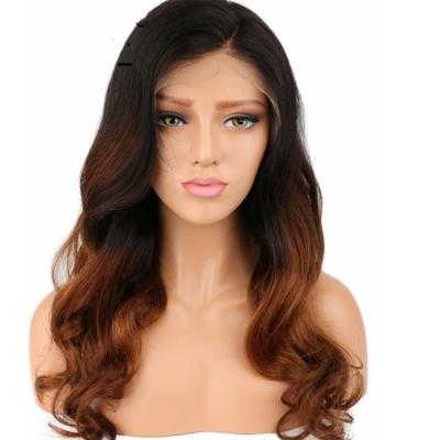 China Brazilian Body Wave 10a Cuticle Aligned Body Wave 360 Headband Transparent Ombre Body Full Lace Front Hair Wig for sale