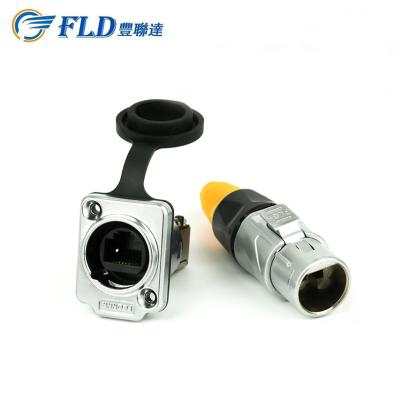 China Automotive Direct Mounts IP65 RJ45 Flexible Signal Panel Mount Socket Connector for sale