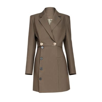China 2021 Autumn Ladies Night Dress Patchwork Blazer Dress Mini Dress Elegant Casual Breathable Long Sleeve Blazer Women Dress for sale