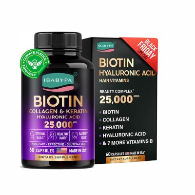 China Helps with healthy hair Biotin with Hyaluronic Acid Collagen & Keratin - Vitamins for Hair Growth Support Supplement for Women or Men for sale