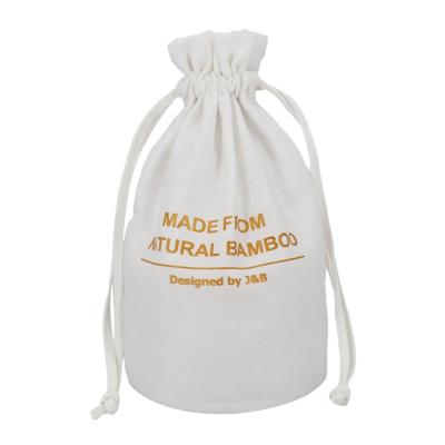 China 100% Biodegradability Real Fiber Drawstring Packing Bag Eco-friendly Bamboo Material Pouch Bag For Food Fruit Nut Vegetable for sale