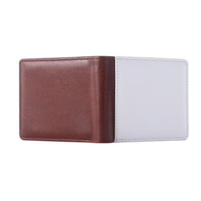 China DIY Factory Direct Supply DIY Customize Blank PU Leather Men's Sublimation Wallet Money Clip Short Wallets Men Card Holder for sale