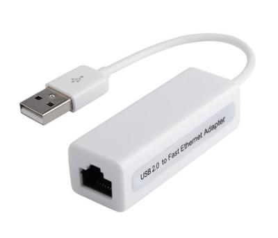 China Desktop High Speed White USB 2.0 RJ45 To LAN Network Fast Ethernet Adapter Card 100Mbps For PC for sale