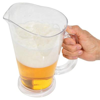 China 64 oz reusable clear plastic beer jug 1.8 liter plastic beer jug with handle. for sale