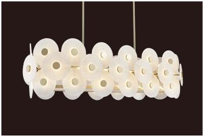 China 24V 3500K Champagne Gold Glass Custom Chandeliers Soft Brightness for sale