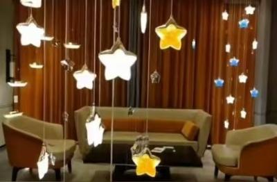 China Antiguo cristal estrella luna cielo estrellado lámpara colgante dormitorio lámpara de noche escalera restaurante bar mostrador villa hotel piso dúplex en venta