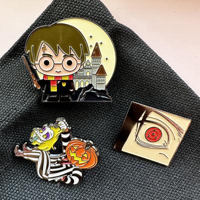 China Europe Material Lapel Lapel Pin Suit Men Art Anime Nightmare Before Christmas Pin Lip Personalize Custom Design Brooch Pin for sale