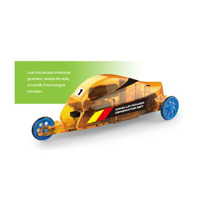 China Shake Handle To Generate Electricity DIY Wholesale Crank Wind Up Generator Set Toy Vehicles Stem Science Kits for sale
