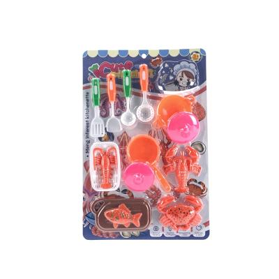 China 2021 Hot Selling New Children's Toys Chinese Cheap Kitchen Pretend Play Kitchen Tableware Set Model Toy For Children for sale