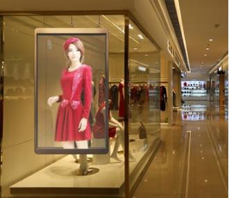 China Glass window transparent led hanging wall display cabinets | office glass wall cabinet | modern glass display cabinet for sale
