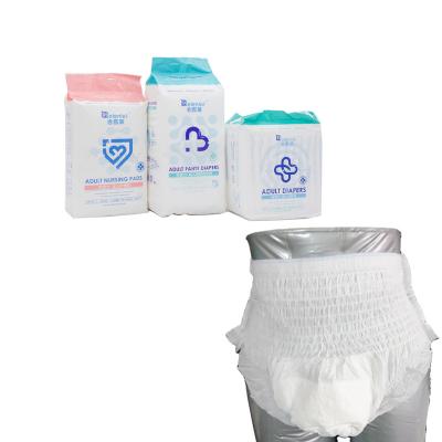 China Super Adult Incontinence Diaper Panties Adult Plain Weave Absorption Diaper Pants for sale