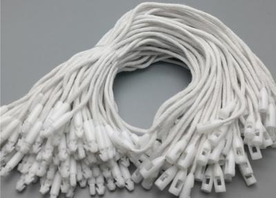 China White Plastic Clohting Tag String Black Stock Hang Tag With Bullet Clasp Manufacturer for sale