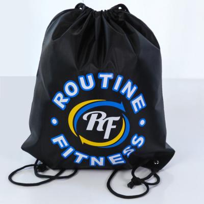 China Custom Drawstring Bags With Logo print Personalized Black Drawstring Backpack Bulk for sale