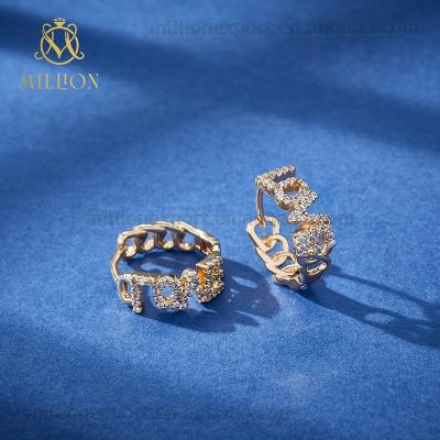China Charm Earrings Hip Hop Earrings 18k Gold Plated Personalized Name Gold Earrings Design Best Earrings for sale