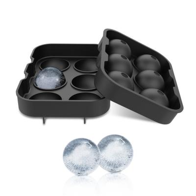 China Viable Ice Sphere Maker Press Whiskey Vintage Ice Cube Trays Silicone Round Ice Cube Molds With Lids for sale