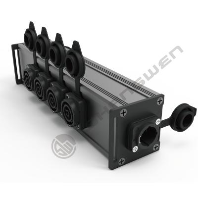 China 6 Channel TR Out XLR Connectors Powercon Power Coupler Distribution Output Box with Plastic Housing Material for sale