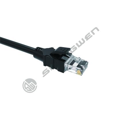 China Black Bare Copper SFTP Cat5 Cat5e Ethernet Data LAN Cable 24AWG 28AWG Network Patch Cord for sale