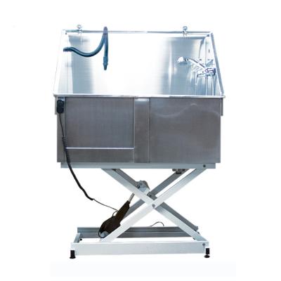 Chine Baquet complètement soudé de lavage de chien d'acier inoxydable avec l'ascenseur électrique d'extérieur/contrôle de pédale à vendre