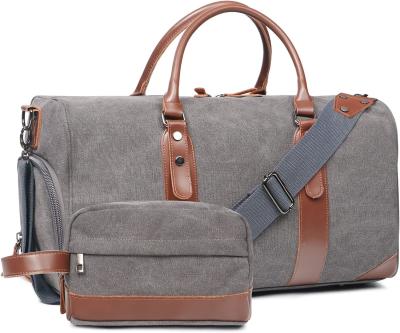 China Canvas Weekender Overnight Bag Carry On Luggage With Shoe Compartment / Toiletry for sale