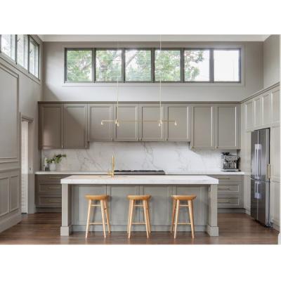 China Modern Luxury Custom Kitchen Furniture Shaker Style PVC Vinyl Sideboards With Handles for sale