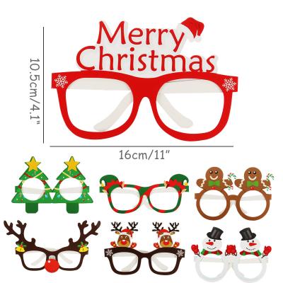 China 9pcs/set Santa Deer Snowman Paper Eye Glass Kids Birthday Party Decoration Durable Glass Christmas Supplies Props for sale