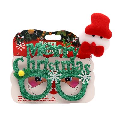 China Durable Christmas Decorative Glasses Frames Adult And Kids Party Gift DIY Customization English Christmas Glasses for sale