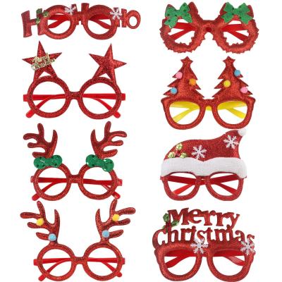 China Christmas Tree Glasses Rim Antlers Glasses Durable Hot Sale Kids Christmas Decorations Glasses for sale