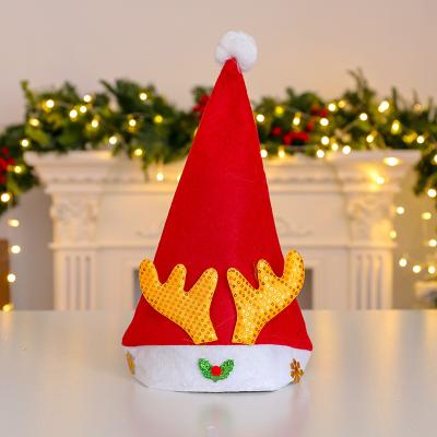 China Adult Decoration Santa Dress Up Hats Xmas Party Hats Durable Christmas Cartoon Elk Antler Hats for sale