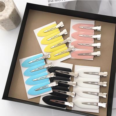 China Hair Accessories Wholesale 4pcs/set Traceless Candy Color Hair Cuts Side Bangs Clips Bangs Wash Face Hair Clips for sale