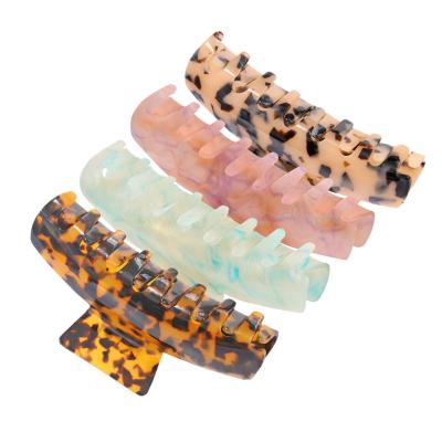 China Classic Hair Accessories Hot Selling Tortoiseshell Color Hair Claw Cut Large Simple Women Shell Shark Hairpin Claw For for sale