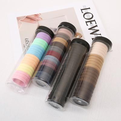 China Wholesale 20Pcs/Box Colorful Nylon Elastic Hair Band Simple Cloth Ponytail Holder Hair Accessories For Woman Girls for sale