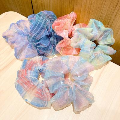China Decoration Custom Printed Personalized Design Hair Scrunchies Large Intestine Ring Retro French Fat Intestinal Elastic Head Rope for sale
