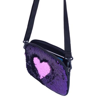China NEWCOMER POPULAR HIGH QUALITY COLORFUL PURPLE REVERSIBLE SEQUIN nylon BAG for sale