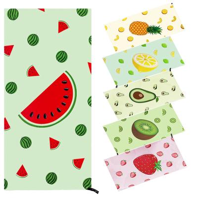 China Sustainable 30 Inches X 60 Inches Quick-Drying Microfiber Sand Fruit Free Beach Towels for sale