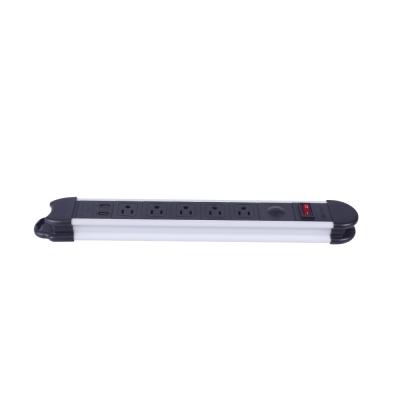 China Convenient Safety Power Strip 5 Outlet 2 USB Power Outlet AC Socket American Standard Grounding Surge Protector Power Strip for sale