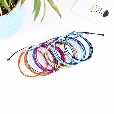 China High Quality Polyester Waxed Rope Bracelet Hot Selling Hand - Woven Adjustable Pull Rope Thread Bracelet Wristbands for sale