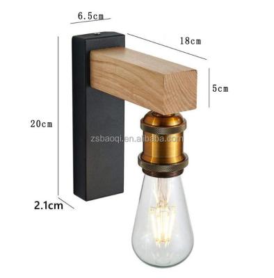 China Retro Wall Lamp Manufacturer Hotel Bedroom Bedside Staircase Entrance Wall Lamp Retro American Wooden Art Wall Lamp for sale