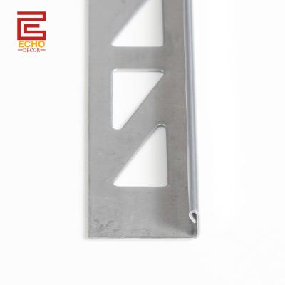 China Borrachado L forma de metal borde de las tiras de acero inoxidable 6 mm de azulejos borde de recorte en venta