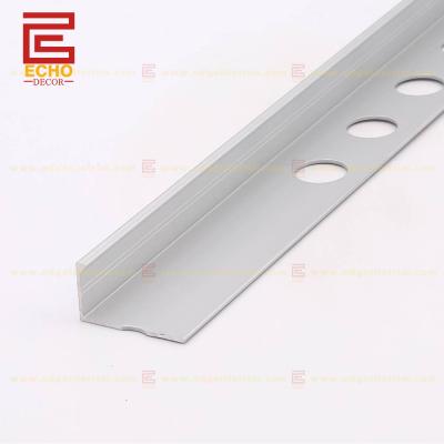 China Screw Fixed Aluminum Tile Trim Customized Length Brushed White External Corner Tile Trim for sale