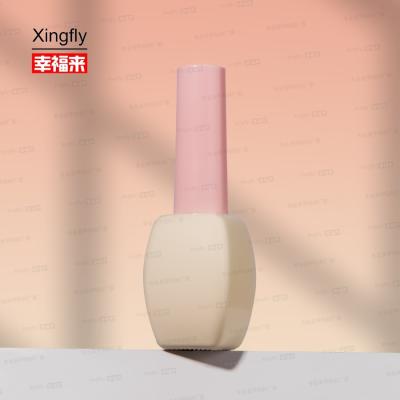 China 12ml Cosmetic Packaging Gel Nail Polish Oil Glass Bottle With Cap Brush For Gel for sale