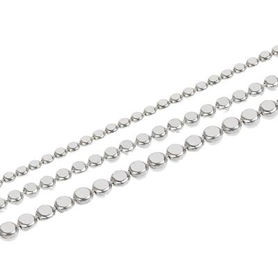 China Fashion 925 Sterling Silver Round Chain 2mm 2.5mm Flat 3mm Pearl Chain Necklace CLASSIC In Roll for sale