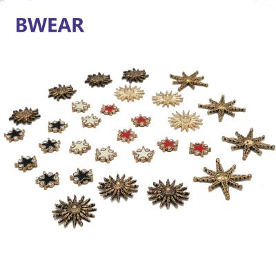 China Fashion Luxury Hot Copper Fix Shoes Decorative Trimming Star Bags Studs , Studs For Clothing for sale