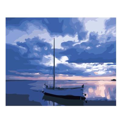 China Wholesale Digital Hand Painted DOSSIER Oil Painting Living Room Sea Landscape Decoration DIY Painting 40*50 for sale