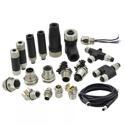China IP68 3 4 5 6 8 12 17 Pin A B D Código Macho Fêmea Cable Molding Direct Signal Panel Mount M8 M12 conector à prova de água à venda
