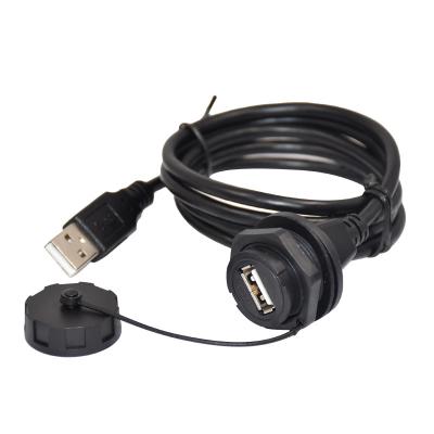 China Varón industrial USB 2,0 del conector de Ethernet de Rohs al cable femenino del panel USB 2,0 en venta
