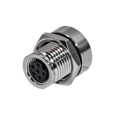 China M8 Auto Female 6pins Front Cricular Screw Panel Mount Connector IP67 Socket for sale