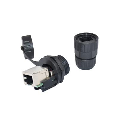 China conector impermeable Front Panel Mount 24awg del hilo RJ45 de 24awg CuZn en venta